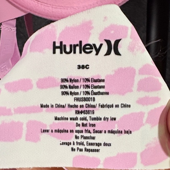 Hurley Pink and White Women's Bra Set Sz 38C - Picture 3 of 14